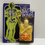 Vintage Arco Bag of Bones Glow In The Dark Snap Together Skeleton 1984