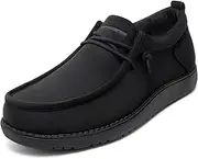 [ITAZERO] Men's Wide Slip-ons Loafers Wide Width Stretch Fabric Casual Lightweight Shoes for Men