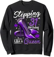 [X.Style] High Heels Stepping Into My 31st Birthday 31 and Fabulous Sweatshirt ds1115 Sweater (M) Black