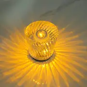 GGP Crystal Led Table Lamp With Starburst Effect, Rechargeable And Portable Design,Type C 90Mm (H) *88Mm (W)