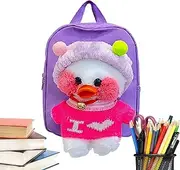[Generic] Girls Backpack with Plushie - Oxford Cloth Cute Girls Backpack for Kids,Large Capacity Travel Bag, Waterproof Bookbag for Children