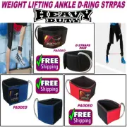 Austodex Weight Lifting D-Ring Pulley Cable Ankle Attachment Gym Leg Strap pair