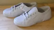 Superga 2750 Cotu Classic Sneaker Light Gray Canvas Women 6M -New