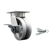 5 Inch KP V-Groove Semi Steel Swivel Caster w/Ball Bearing & Brake/Swivel Lock