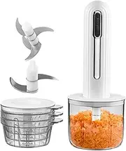 Electric Food Chopper - USB Charging Food Processor,Wireless Portable Kitchen Garlic Chopper for Baby Meal Meat Grinding Fruit Processing Salad Making Onion Dicing