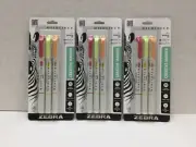 Zebra Midliner Creative Markers, Double Ended, Chisel / Bullet Tip, Pack of 9!