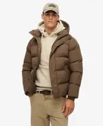 Hooded Puffer Jacket | Warm Brown