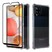 For Samsung Galaxy A71 A42 A32 A23 A14 A13 Clear Phone Case Cover Tempered Glass