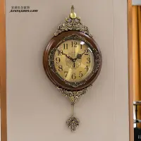 在飛比找樂天市場購物網優惠-掛鐘 時鐘 實木歐式掛鐘 客廳鐘 表復古藝術掛表田園靜音時鐘