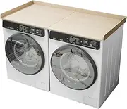 [Stuffygreenus] Washer Dryer Countertop Foldable Laundry Countertop Wood Topper with Anti-Slip Pads 54" Width x 27.5" Depth Washer and Dryer Covers for Laundry Hamper Room Counter Organization (Natural)