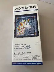 Wonderart Latch Hook Kit Unicorn 12x12 New Sealed