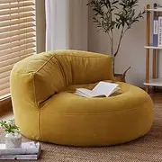 Bean Bags Bean Bag Chair Chenille Bean Bag Cover Washable Ultra Soft Pouf Ottoman No Filler Kids Adults Beanbag Chair Lazy Armchair Couch Floor Seating Living Room Furniture (Color : Ginger, Size :