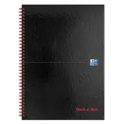 Oxford Black N' Red A4 Wirebound Hardback 5Mm Square Notebook