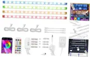 Color Cabinet Lighting, 4pcs 16" Linkable RGB LED Light Bar Kit for Display