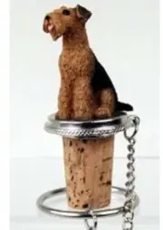 Creative Concepts Airedale Terrier Bottle Stopper With Red Case