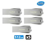 Sandisk Ultra Luxe 512GB Metal Flash Drive USB Thumb Drive (Pack of 5)