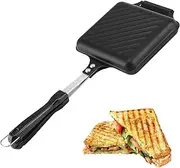 UNGFEI 15.5x16x36cm Camping Double Sandwich Toaster, Non Stick Stove Top Toastie Maker, Portable Toasted Sandwich Maker, Grilled Cheese Sandwich Toaster for Making Waffles, Meat, Eggs, Toast