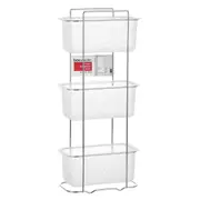 Bathroom 3-Tier Basket Rack Shower Kitchen Storage Tray Organiser Caddy Shelf