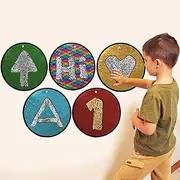 Sequin Fabric Mats | Sequin Fabric Sensory Wall | Reversible Sequin Fabric | Sensory Tiles for Kids | Sequin Sensory Mats (Round) | Flip Fabric Sensory Wall | 5-Pack