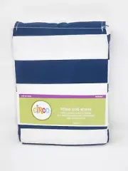 Circo Fitted Crib Sheet • Cotton Navy Blue & White Striped 28x52" Baby Bed NEW