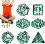 Dice for Game, Role-Playing Game Acrylic Dice - Vibrant Colors Complete Set with Magnetic Storage Box for Picnic, Camping, Traveling