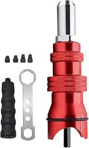 Generic Rivet Nut Tool Drill Adapter | Cordless Riveting Tool Kit - Electric Riveter Power Hand Tool, Rivet Nut Tool Attachment with 4 Heads for Electric Drill, RP1O0UTR9555S5PC685D