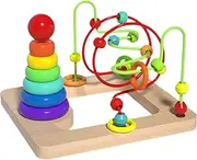 Generic Pearl Maze Toy Roller Coaster with Rainbow Forklift, 2 in 1 for Children Children and Girls