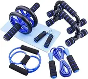 7 Pack Wheel Roller Kit,Strength Roller Trainer Kit,Home Gym Equipment, Abdominal Exerciser,Multi-Functional Sports Equipment,for Home,Gym