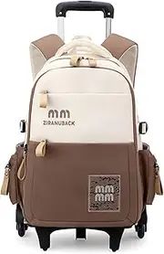 [Yumenam] School Bags for Boys Girls,Kids Trolley Bag Unisex Children Backpacks,Primary/Secondary School Backpack Back Bookbags with six 6 Wheels 8-12 Years Old