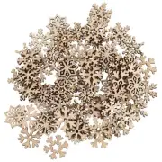 100 Pcs Wooden Snowflakes Cutouts Craft Embelishments for Christmas Ornaments