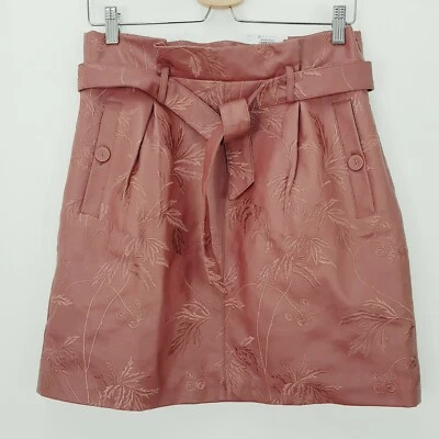 TOPSHOP Womens Size 12 Embroidered Paperbag Mini Skirt NEW + TAGS