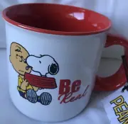 Peanuts~”CHARLIE B. & SNOOPY”~”BE REAL”~21 Oz. Stoneware Cup/Mug~NEW~FAST SHIP.