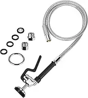 Pre-Rinse Hose with Spray Valve 60" Flexible Stainless Hose Pre Rinse Sprayer Nozzle Head Replacement Kit for Industrial Commercial Kitchen Sink Faucet