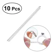 10 Pcs Ring Size Adjuster Transparent Coils PU Ring Guard for Spring Cord