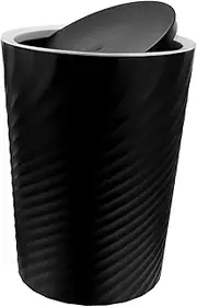 Homoyoyo Trash Can with Lid Holder Wastebasket Can Room Trashcan Nursery Trash Can Waste Paper Basket with Lid Convenient Trash Can Covered Small Garbage Bin Trash Storage Bin Black Plastic