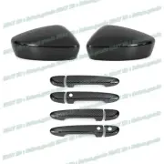 For 2016 Scion iA Carbon Fiber Side Mirror + Smart Button Door Handle Cover Trim