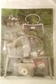 Noni 6-8-10 Hardware Kit & Pattern 156 knit felt purse bag Empire Frame & Chain
