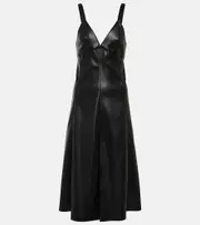 [Stella McCartney] Stella McCartney Faux leather slip dress AU 2 black
