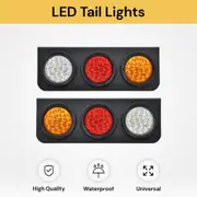 2pcs LED Tail Lights - Waterproof Rear Bike Lights - Black
