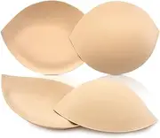 [Nimiah] Bra Pads Inserts Breast Enhancers - 2 Pairs Push up Swimsuit Pads Add 1-2 Cups Size Fits AB, C, D Cup | Beige Black Optional