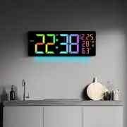 LED Digital Wall Clock 2 Alarms Month Date Week for Dorm Office Living Room