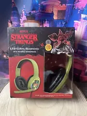 stranger things LED gaming Headphones w/ rotating microphone green