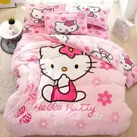 在飛比找蝦皮購物優惠-叮噹貓法蘭絨床包組 hello kitty床包 凱蒂貓卡通動