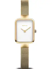 Bering 14520-334 White Dial Gold Stainless Steel Womens Watch