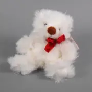 Valentine Teddy Bear Russ White Plush 7" Valentino with Red Bow