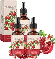 100% Naturelly Cold Pressed Pomegranate Oil for Face Hair Skin Body，gua Sha Oil，scalp Massage & Body Massage，moisturizing Skins，reduce Fine Line，improves Elasticity and Tighten Skin (3pcs)