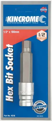Kincrome HS16 - Hex Bit Socket 1/2" 1/2" Drive