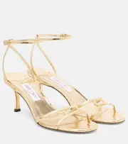 [Jimmy Choo] Jimmy Choo 1998 Leo 65 metallic leather sandals AU 6 gold