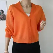 Dolman-Sleeve Waffle Cardigan Sky Blue - One Size