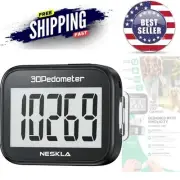 Digital 3D Step Counter for All Ages - Long Lasting Battery & Clip Included